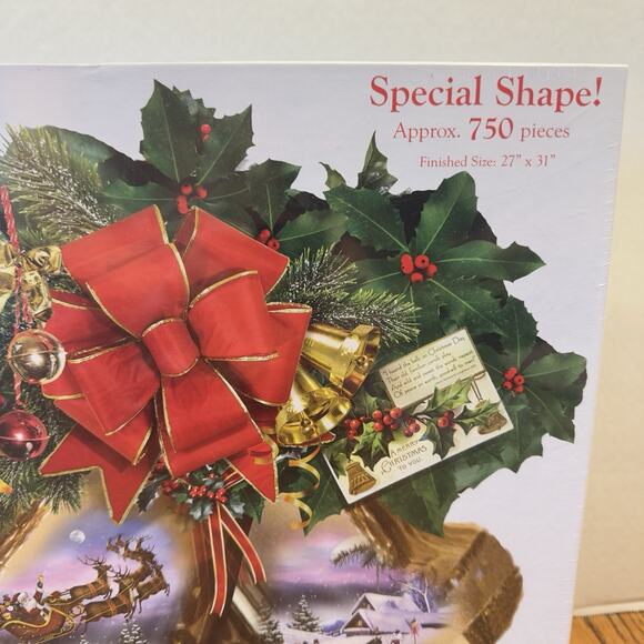 RARE 2014 SunsOut Christmas Bell Shaped Puzzle 750 Pc Lori Schory NEW SEALED HTF - Picture 3 of 10